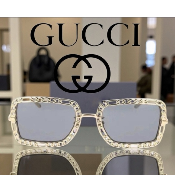 NEW! Gucci Gold Square Sunglasses - Picture 9 of 9